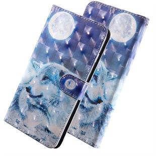 3D Coloured Drawing Pattern Horizontal Flip Leather Case with Holder & Card Slots & Wallet & Lanyard for Galaxy M40(Wolf Under The Moon)