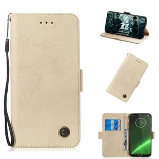 Multifunctional Horizontal Flip Retro Leather Case with Card Slot & Holder for Motorola G7 Power(Gold)