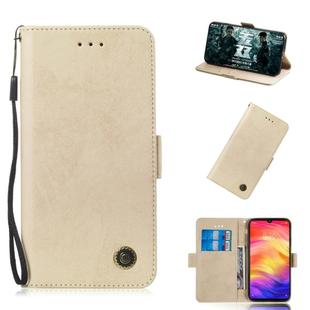 Multifunctional Horizontal Flip Retro Leather Case with Card Slot & Holder for Xiaomi Redmi Note 7(Gold)
