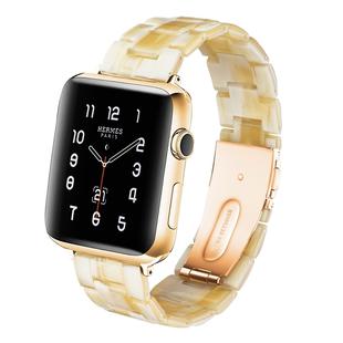 Simple Fashion Resin Watch Band for Apple Watch Series 5 & 4 40mm & Series 3 & 2 & 1 38mm(Ivory)