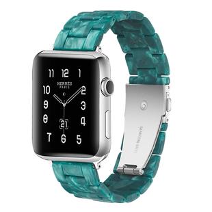 Simple Fashion Resin Watch Band for Apple Watch Series 5 & 4 44mm & Series 3 & 2 & 1 42mm(Dumb Green)