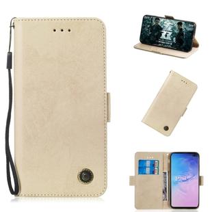 Multifunctional Horizontal Flip Retro Leather Case with Card Slot & Holder for Galaxy S10(Gold)