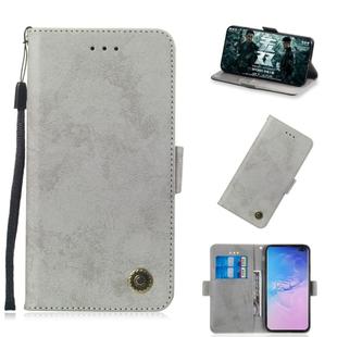 Multifunctional Horizontal Flip Retro Leather Case with Card Slot & Holder for Galaxy S10(Grey)