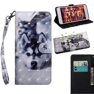 3D Painting Pattern Coloured Drawing Horizontal Flip TPU + PU Leather Case with Holder & Card Slots & Wallet For Huawei Enjoy  9S(Husky)