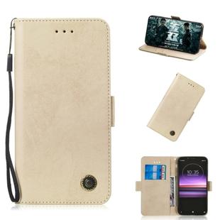 Multifunctional Horizontal Flip Retro Leather Case with Card Slot & Holder for Sony Xperia 10 Plus(Gold)