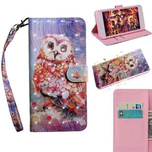 3D Painting Pattern Coloured Drawing Horizontal Flip TPU + PU Leather Case with Holder & Card Slots & Wallet For Galaxy A8+ (2018)(Color Owl)