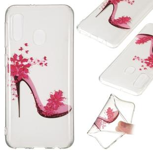 Coloured Drawing Transparent Clear TPU Case for  Galaxy A20e(High-heeled shoes)