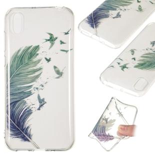 Coloured Drawing Transparent Clear TPU Case(Feather)