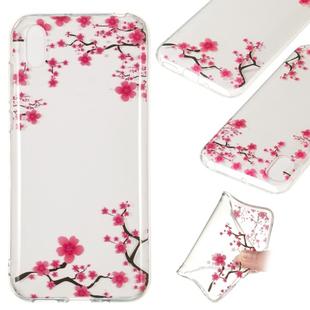 Coloured Drawing Transparent Clear TPU Case(Plum blossom)