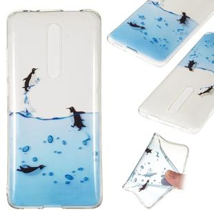 Coloured Drawing Transparent Clear TPU Case for Xiaomi Redmi K20(Penguin)