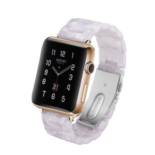 Simple Fashion Resin Watch Band for Apple Watch Series 5 & 4 44mm & Series 3 & 2 & 1 42mm(White)