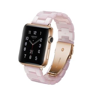 Simple Fashion Resin Watch Band for Apple Watch Series 5 & 4 40mm & Series 3 & 2 & 1 38mm(Pink)