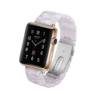 Simple Fashion Resin Watch Band for Apple Watch Series 5 & 4 40mm & Series 3 & 2 & 1 38mm(White)