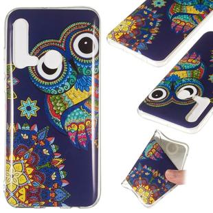 Noctilucent TPU Soft Case for Huawei P20 lite (2019)(Blue-bottomed owl)