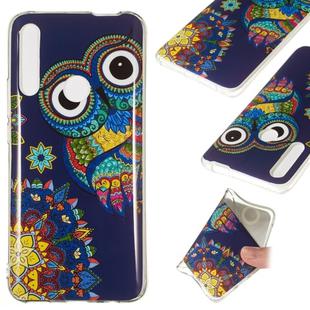 Noctilucent TPU Soft Case for Huawei P Smart Z(Blue-bottomed owl)