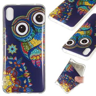 Noctilucent TPU Soft Case for Xiaomi Redmi 7A(Blue-bottomed owl)