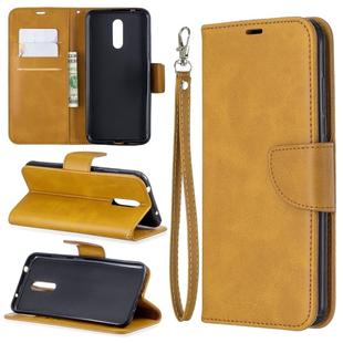 Retro Lambskin Texture Pure Color Horizontal Flip PU Leather Case with Holder & Card Slots & Wallet & Lanyard for Nokia 3.2(Yellow)