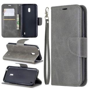 Retro Lambskin Texture Pure Color Horizontal Flip PU Leather Case with Holder & Card Slots & Wallet & Lanyard for Nokia 2.2(Grey)