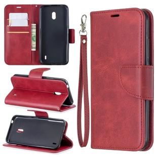 Retro Lambskin Texture Pure Color Horizontal Flip PU Leather Case with Holder & Card Slots & Wallet & Lanyard for Nokia 2.2(Red)