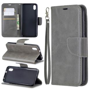 Retro Lambskin Texture Pure Color Horizontal Flip PU Leather Case with Holder & Card Slots & Wallet & Lanyard for Xiaomi Redmi 7A(Grey)
