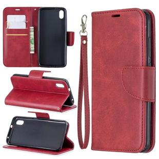 Retro Lambskin Texture Pure Color Horizontal Flip PU Leather Case with Holder & Card Slots & Wallet & Lanyard for Xiaomi Redmi 7A(Red)