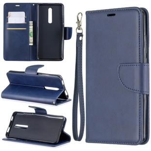 Retro Lambskin Texture Pure Color Horizontal Flip PU Leather Case with Holder & Card Slots & Wallet & Lanyard for Xiaomi Redmi K20(Blue)