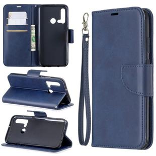 Retro Lambskin Texture Pure Color Horizontal Flip PU Leather Case with Holder & Card Slots & Wallet & Lanyard for Huawei P20 lite (2019) / nova 5i(Blue)