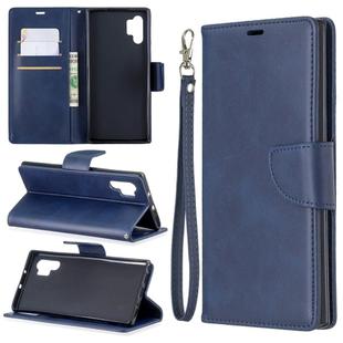 Retro Lambskin Texture Pure Color Horizontal Flip PU Leather Case with Holder & Card Slots & Wallet & Lanyard for Galaxy Note10+(Blue)
