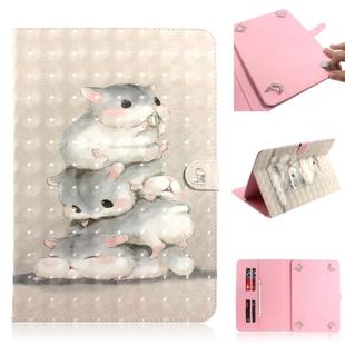 3D Colored Drawing Universal Horizontal Flip Leather Case, with Holder & Card Slot & Wallet for 8 inch Tablet PC(Squirrels)