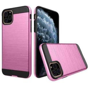 Brushed Texture Shockproof Rugged Armor Protective Case for iPhone 11 Pro(Pink)