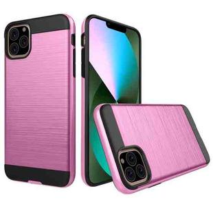 Brushed Texture Shockproof Rugged Armor Protective Case for iPhone 11 Pro Max(Pink)