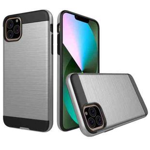 Brushed Texture Shockproof Rugged Armor Protective Case for iPhone 11 Pro Max(Silver)