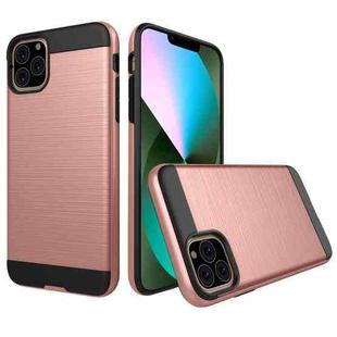 Brushed Texture Shockproof Rugged Armor Protective Case for iPhone 11 Pro Max(Rose Gold)