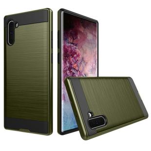Brushed Texture Shockproof Rugged Armor Protective Case for Galaxy Note 10(Army Green)