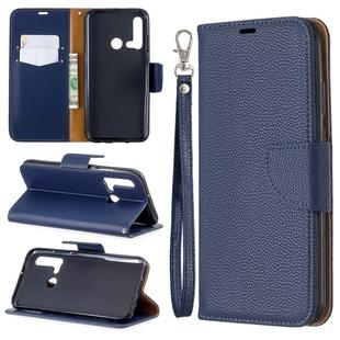 Litchi Texture Pure Color Horizontal Flip PU Leather Case with Holder & Card Slots & Wallet & Lanyard for Huawei P20 lite (2019) / nova 5i(Dark Blue)