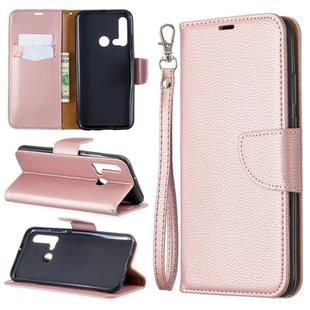 Litchi Texture Pure Color Horizontal Flip PU Leather Case with Holder & Card Slots & Wallet & Lanyard for Huawei P20 lite (2019) / nova 5i(Rose Gold)