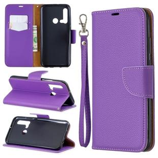 Litchi Texture Pure Color Horizontal Flip PU Leather Case with Holder & Card Slots & Wallet & Lanyard for Huawei P20 lite (2019) / nova 5i(Purple)