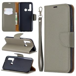 Litchi Texture Pure Color Horizontal Flip PU Leather Case with Holder & Card Slots & Wallet & Lanyard for Huawei P20 lite (2019) / nova 5i(Grey)