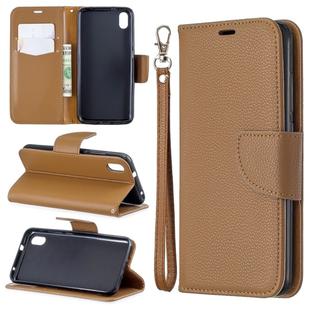 Litchi Texture Pure Color Horizontal Flip PU Leather Case with Holder & Card Slots & Wallet & Lanyard for Xiaomi Redmi 7A(Brown)