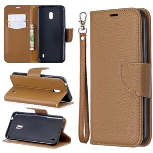 Litchi Texture Pure Color Horizontal Flip PU Leather Case with Holder & Card Slots & Wallet & Lanyard for Nokia 2.2(Brown)