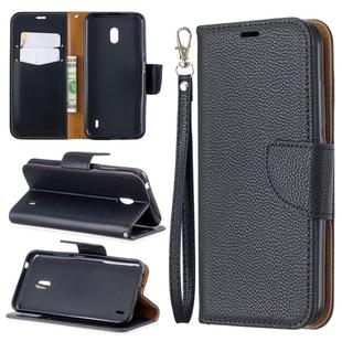 Litchi Texture Pure Color Horizontal Flip PU Leather Case with Holder & Card Slots & Wallet & Lanyard for Nokia 2.2(Black)