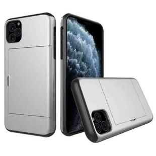 For iPhone 11 Pro Shockproof Rugged Armor Protective Case with Card Slot (Silver)