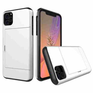 For iPhone 11 Pro Max Shockproof Rugged Armor Protective Case with Card Slot (White)