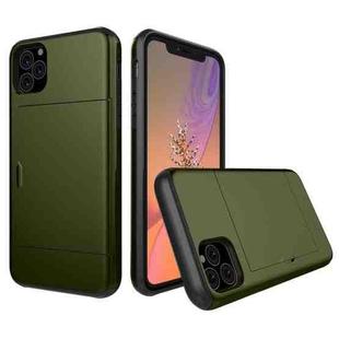 For iPhone 11 Pro Max Shockproof Rugged Armor Protective Case with Card Slot (Army Green)