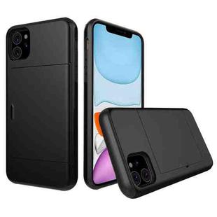 For iPhone 11 Shockproof Rugged Armor Protective Case with Card Slot (Black)