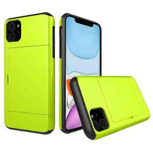 For iPhone 11 Shockproof Rugged Armor Protective Case with Card Slot (Green)