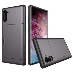 Shockproof Rugged Armor Protective Case with Card Slot for Galaxy Note 10(Grey)
