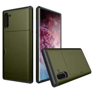 Shockproof Rugged Armor Protective Case with Card Slot for Galaxy Note 10(Army Green)