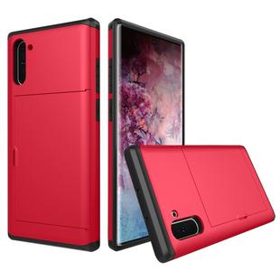 Shockproof Rugged Armor Protective Case with Card Slot for Galaxy Note 10(Red)