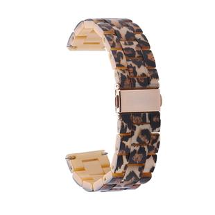 Leopard Pattern Gold Buckle Simple Fashion Resin Watch Band for 20mm Connection Smart Watch
